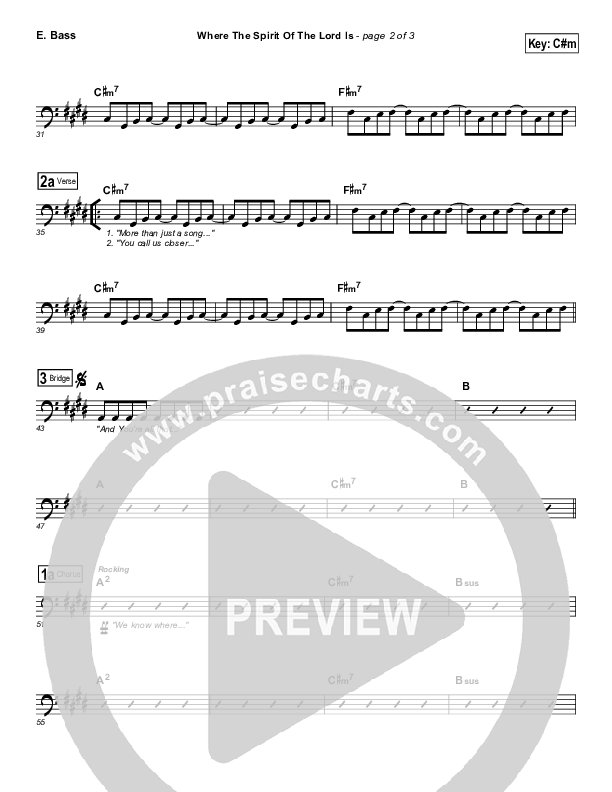 Where The Spirit Of The Lord Is Bass Guitar (Chris Tomlin / Passion)