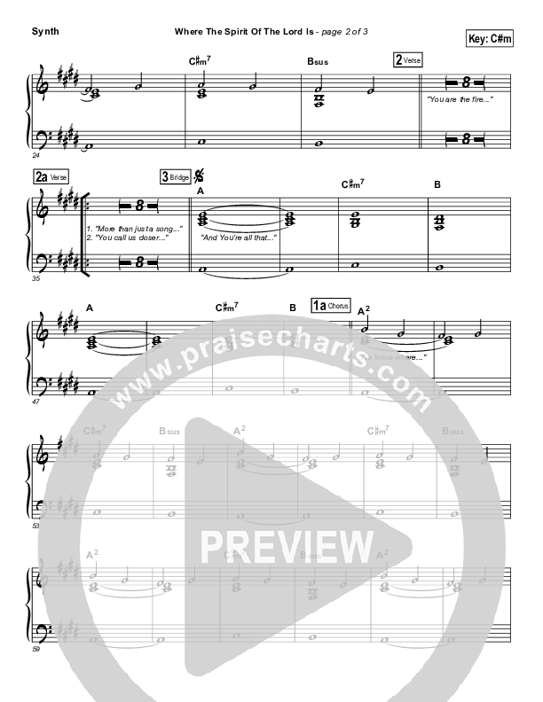 Where The Spirit Of The Lord Is Synth Strings (Chris Tomlin / Passion)