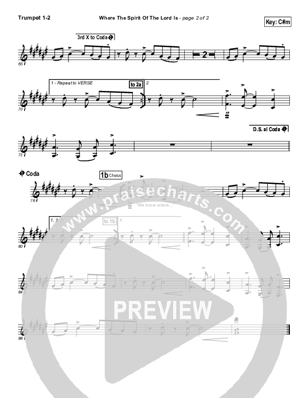 Where The Spirit Of The Lord Is Trumpet 1,2 (Chris Tomlin / Passion)