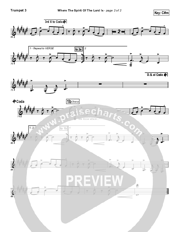 Where The Spirit Of The Lord Is Trumpet 3 (Chris Tomlin / Passion)