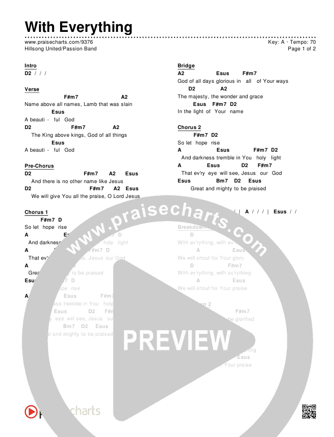 With Everything Chords & Lyrics (Hillsong UNITED / Passion)
