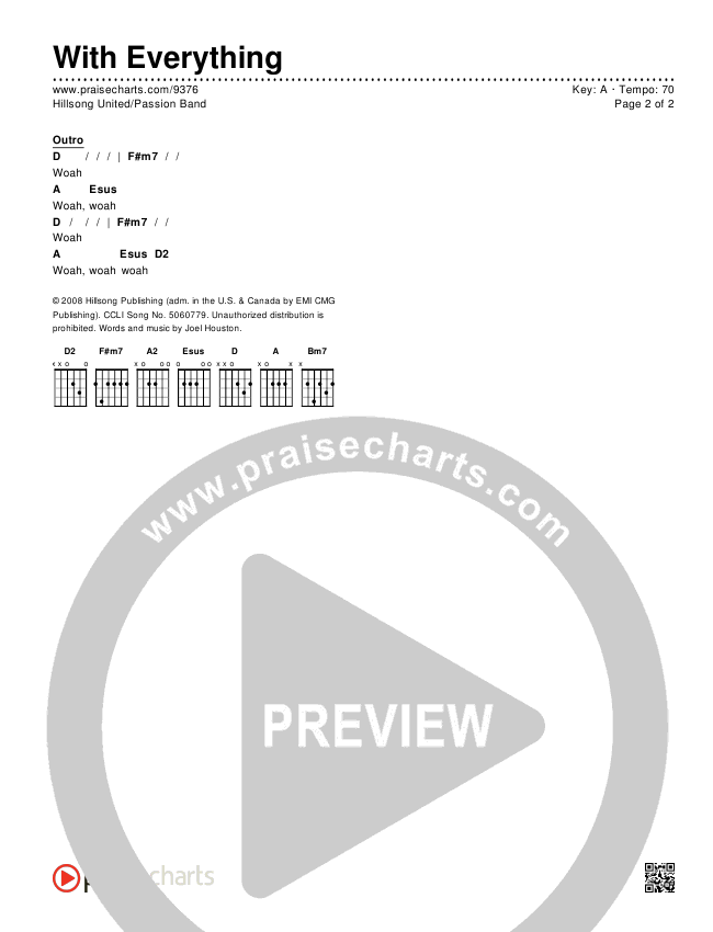 With Everything Chords & Lyrics (Hillsong UNITED / Passion)