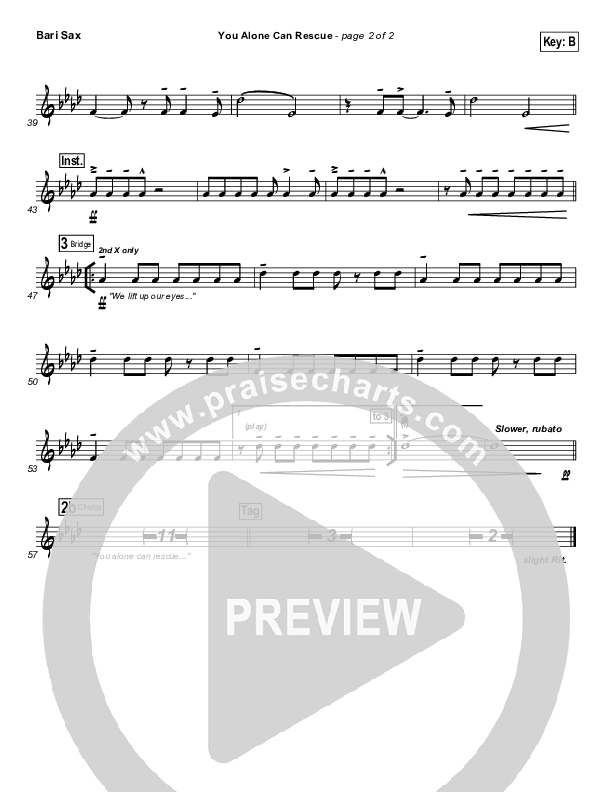 You Alone Can Rescue Bari Sax (Matt Redman / Passion)