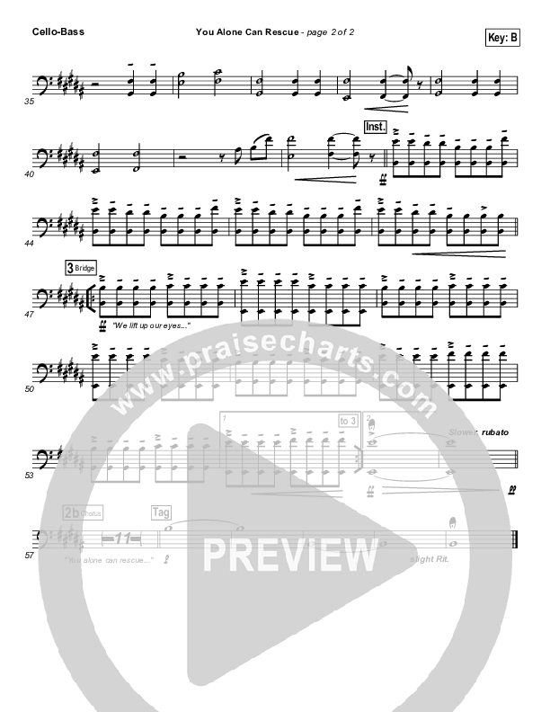 You Alone Can Rescue Cello/Bass (Matt Redman / Passion)