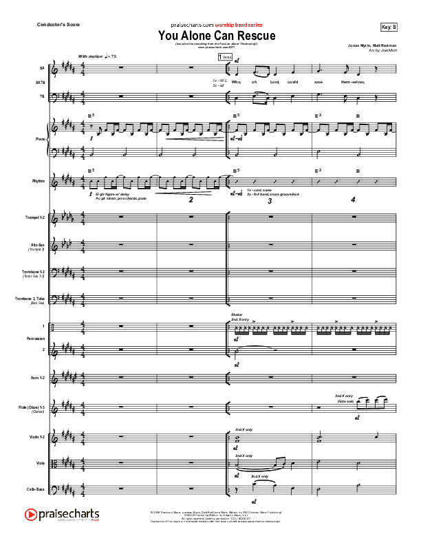 You Alone Can Rescue Conductor's Score (Matt Redman / Passion)