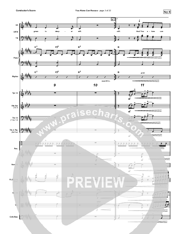 You Alone Can Rescue Conductor's Score (Matt Redman / Passion)