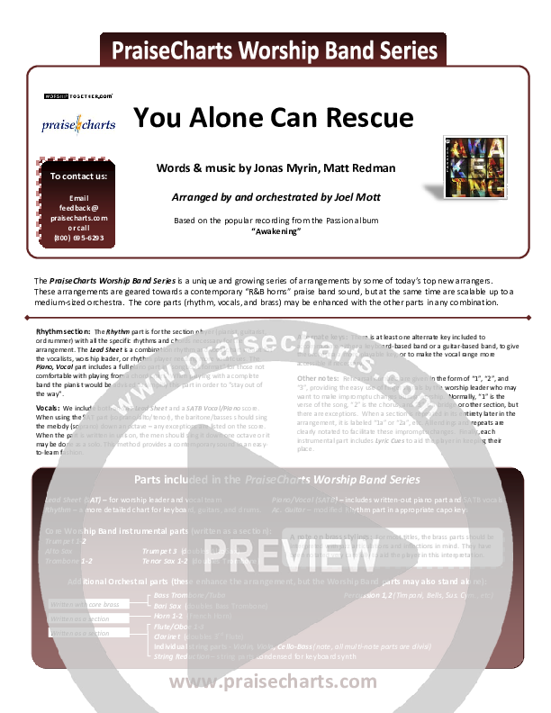 You Alone Can Rescue Orchestration (Matt Redman / Passion)