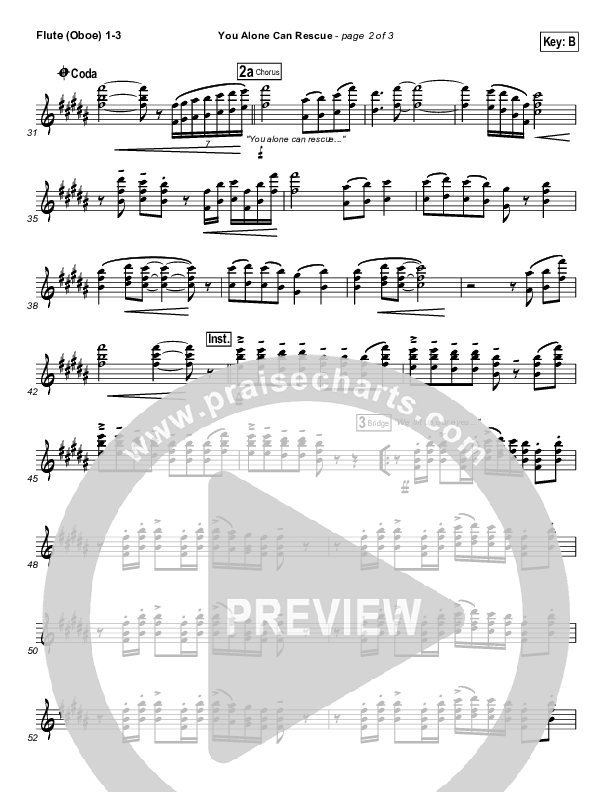 You Alone Can Rescue Flute/Oboe 1/2/3 (Matt Redman / Passion)