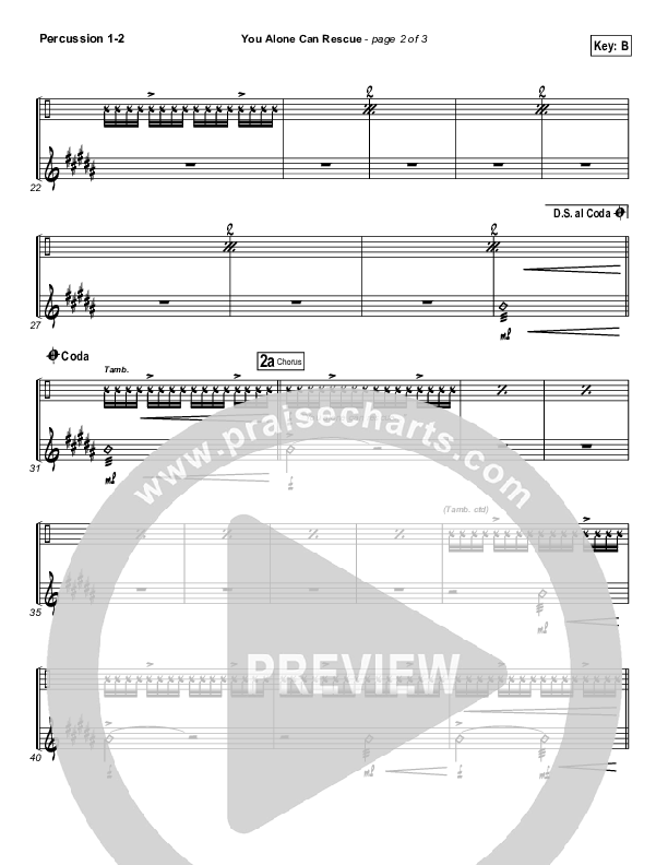 You Alone Can Rescue Percussion 1/2 (Matt Redman / Passion)