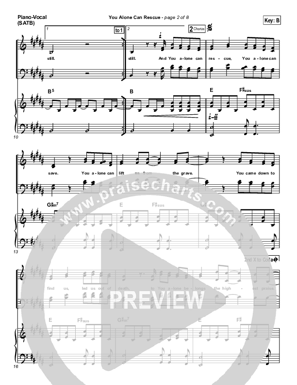 You Alone Can Rescue Piano/Vocal (Matt Redman / Passion)