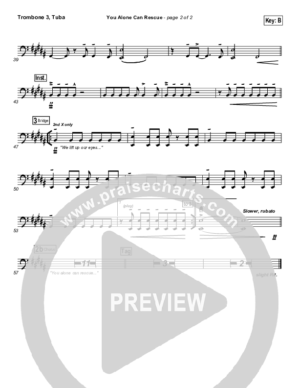 You Alone Can Rescue Trombone 3/Tuba (Matt Redman / Passion)