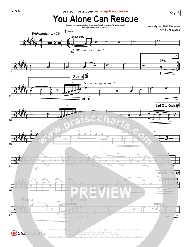 You Alone Can Rescue Viola (Matt Redman / Passion)