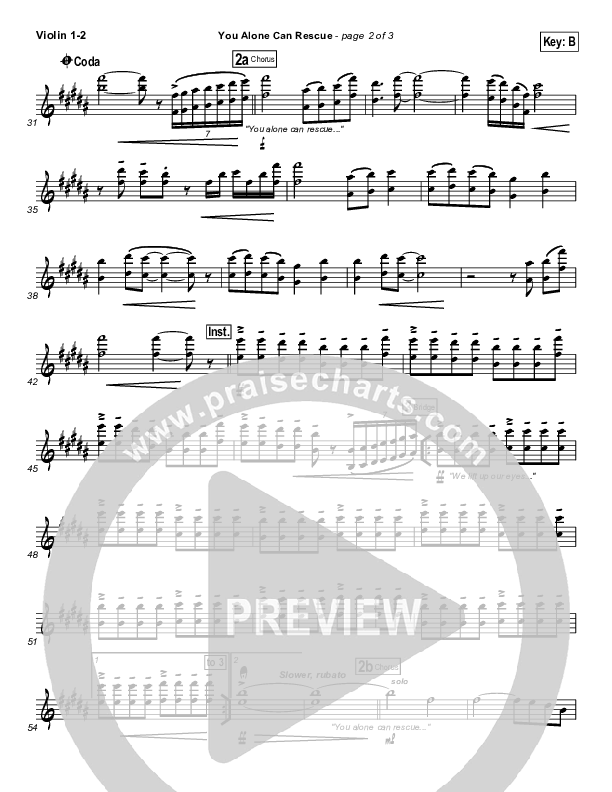 You Alone Can Rescue Violin 1/2 (Matt Redman / Passion)