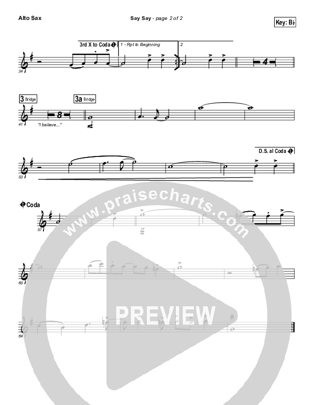 Say Say Alto Sax (Kristian Stanfill / Passion)