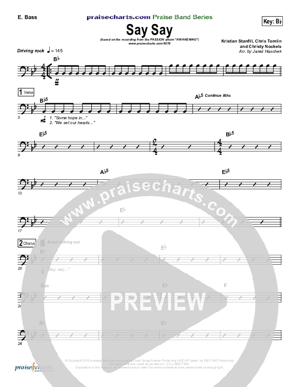 Say Say Bass Guitar (Kristian Stanfill / Passion)