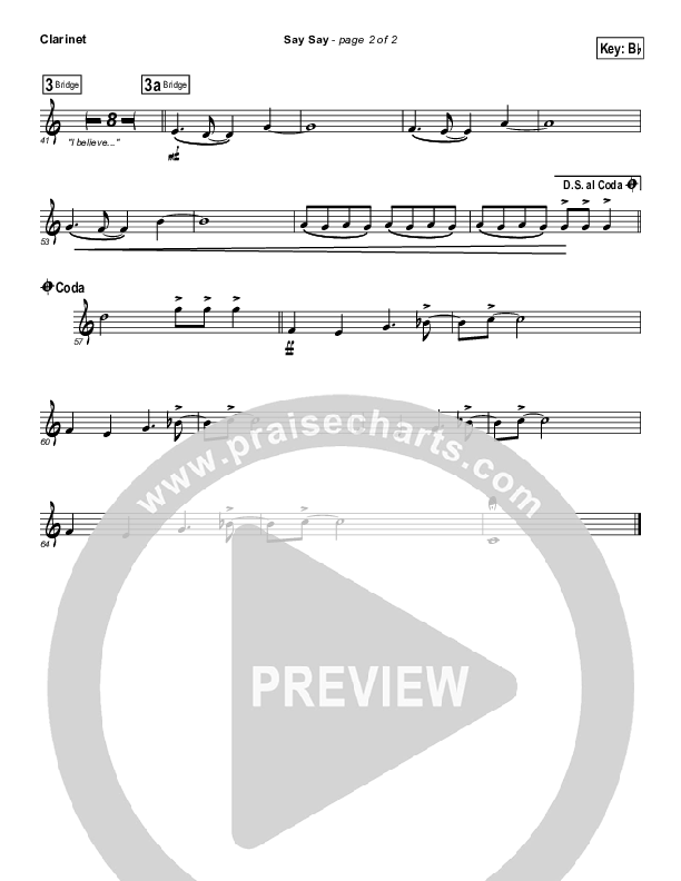 Say Say Clarinet (Kristian Stanfill / Passion)