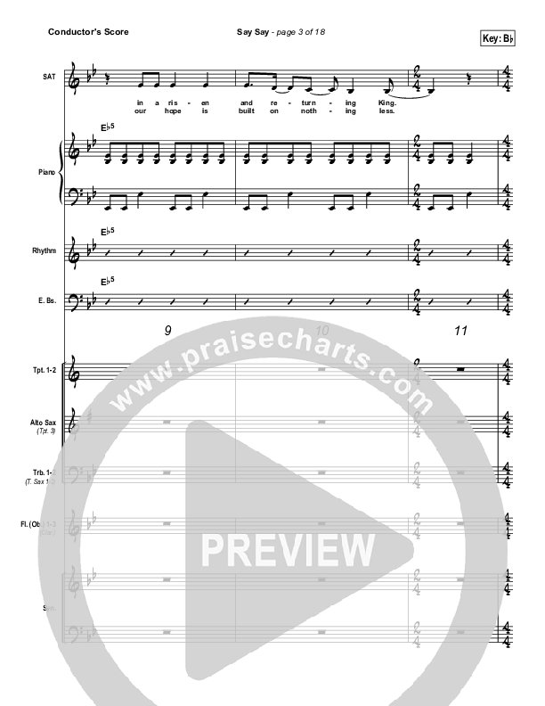 Say Say Conductor's Score (Kristian Stanfill / Passion)