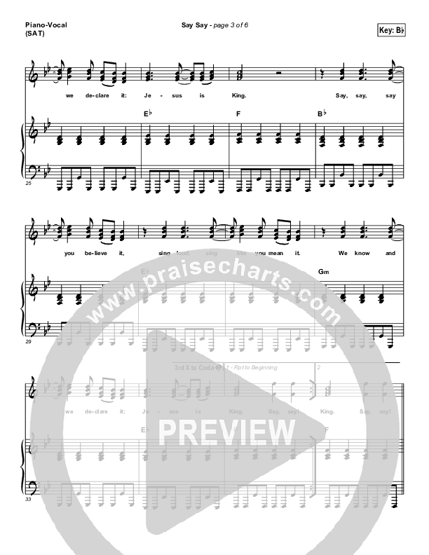 Say Say Piano/Vocal (SAT) (Kristian Stanfill / Passion)