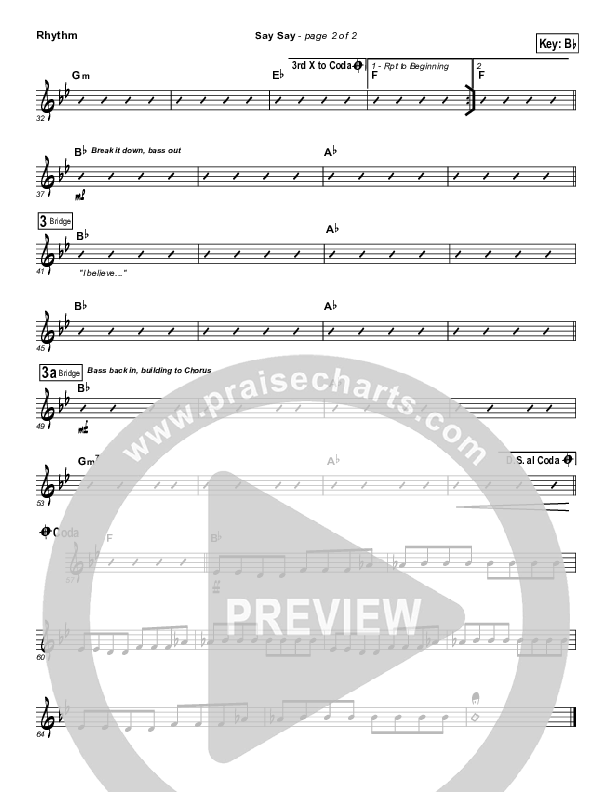 Say Say Rhythm Chart (Kristian Stanfill / Passion)