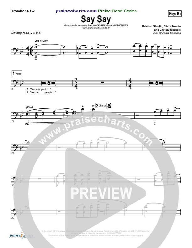 Say Say Trombone 1/2 (Kristian Stanfill / Passion)