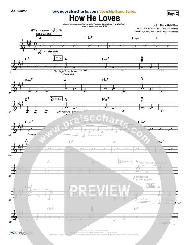 How He Loves Rhythm Chart (David Crowder / Passion)