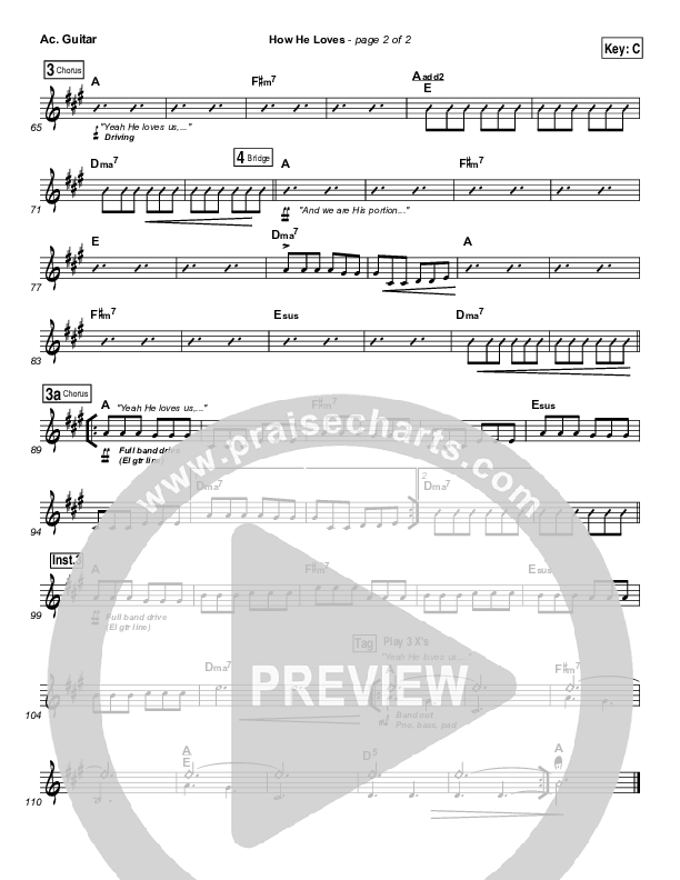 How He Loves Acoustic Guitar (David Crowder / Passion)