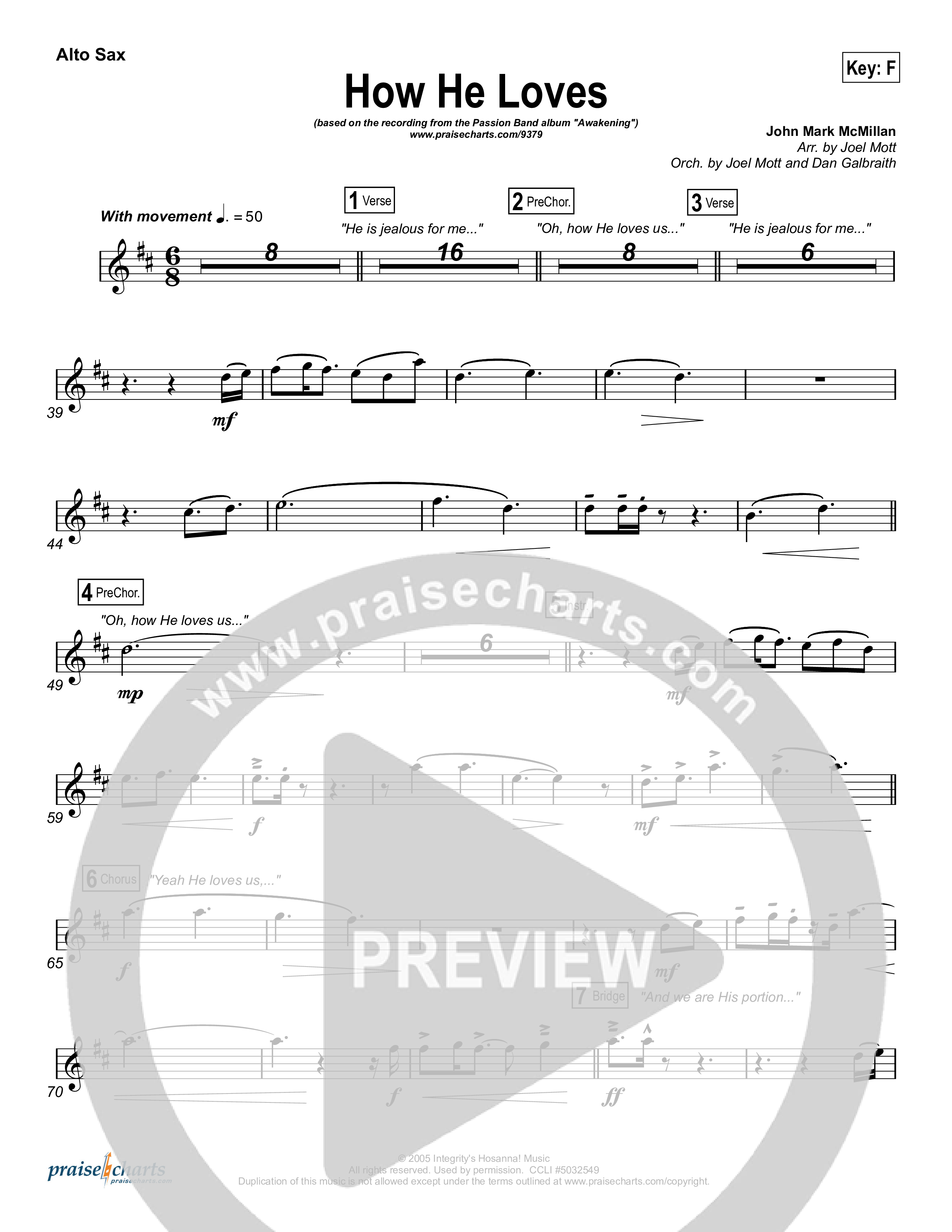 How He Loves Alto Sax (David Crowder / Passion)