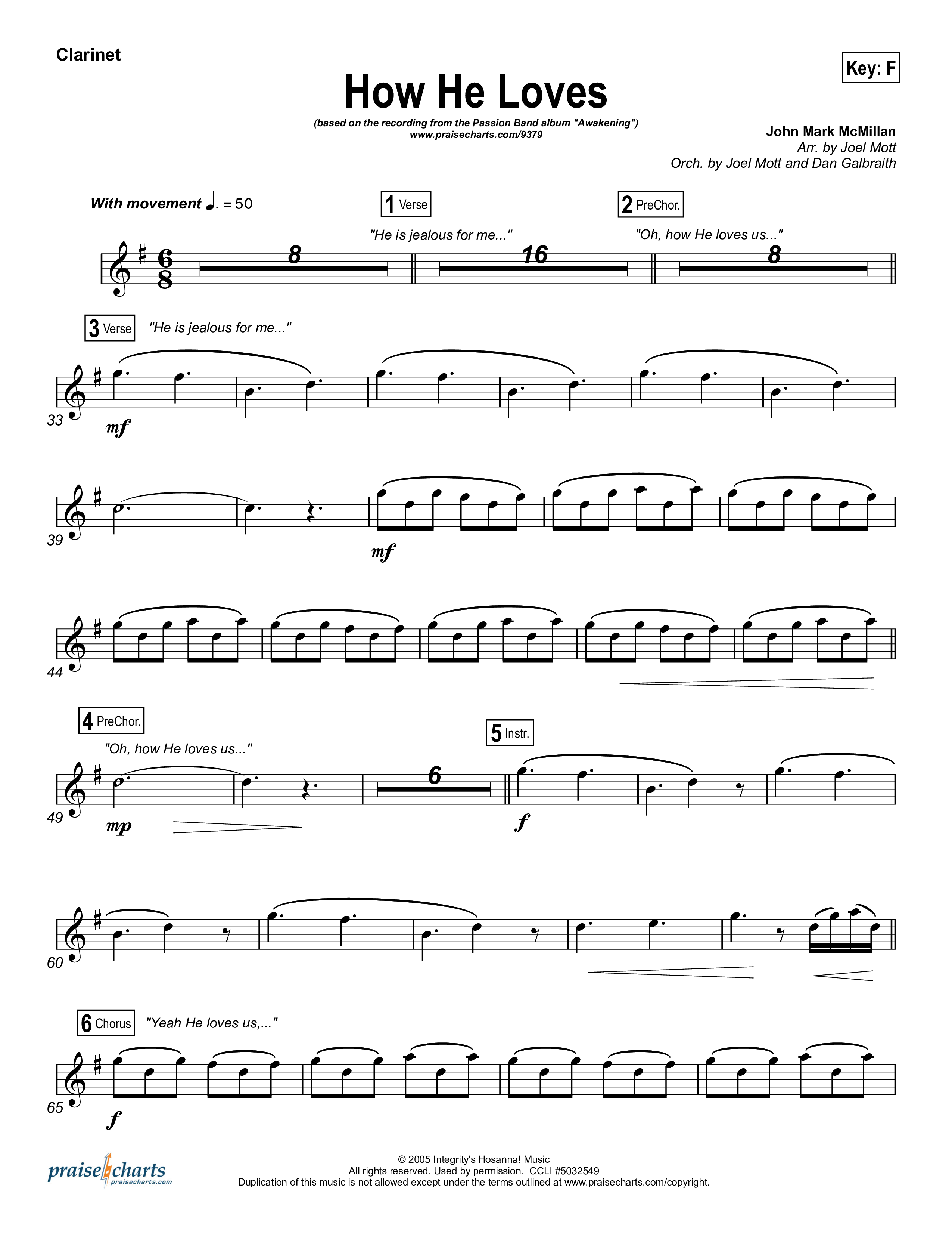 How He Loves Clarinet 1/2 (David Crowder / Passion)