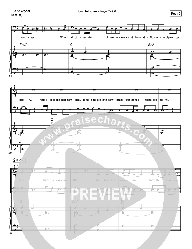 How He Loves Piano/Vocal (David Crowder / Passion)