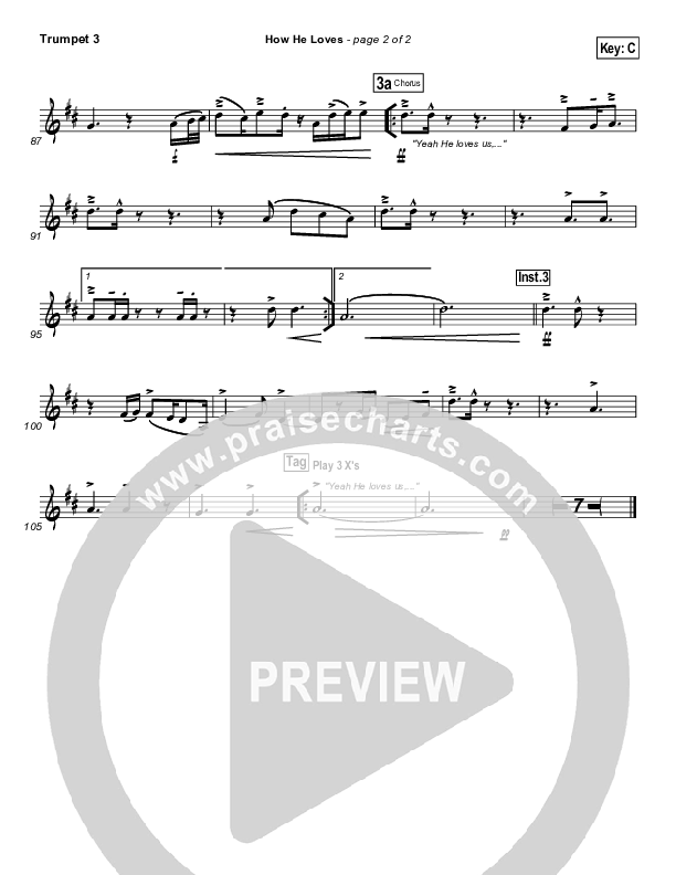 How He Loves Trumpet 3 (David Crowder / Passion)