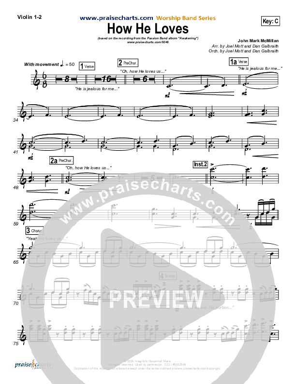 How He Loves Violin 1/2 (David Crowder / Passion)
