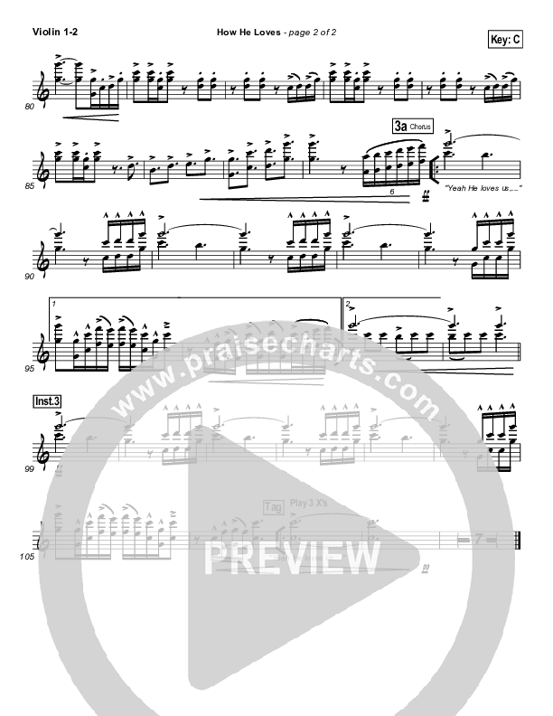 How He Loves Violin 1/2 (David Crowder / Passion)