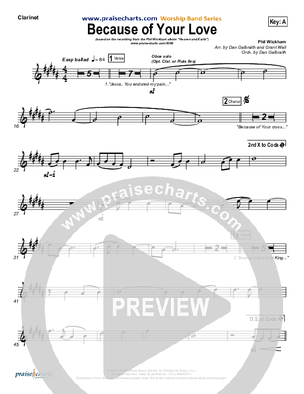 Because Of Your Love Wind Pack (Phil Wickham)