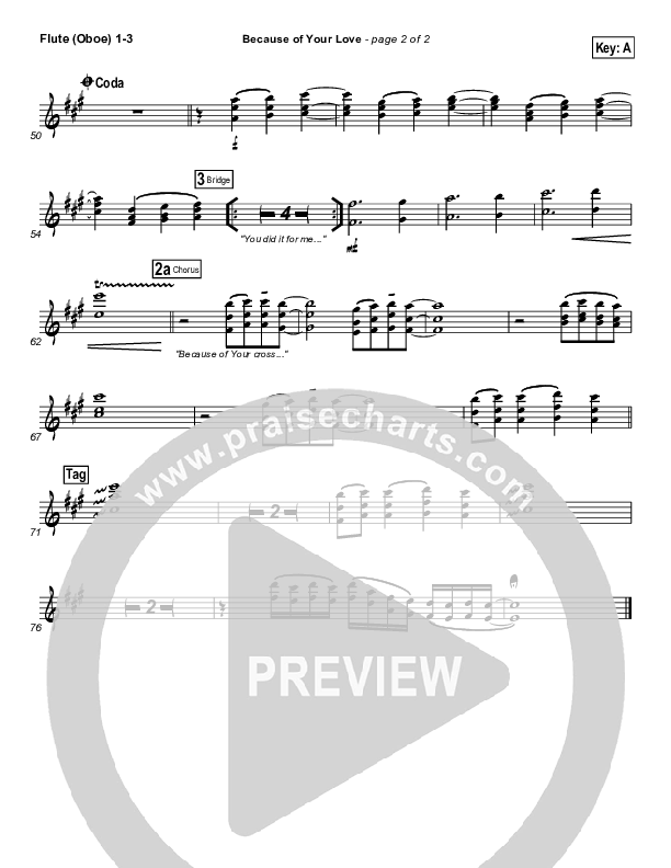 Because Of Your Love Flute/Oboe 1/2/3 (Phil Wickham)