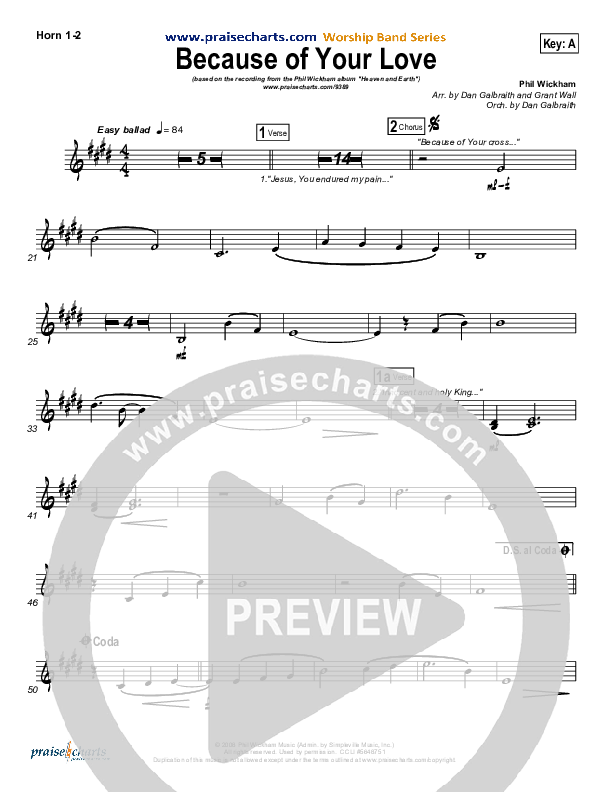 Because Of Your Love Brass Pack (Phil Wickham)