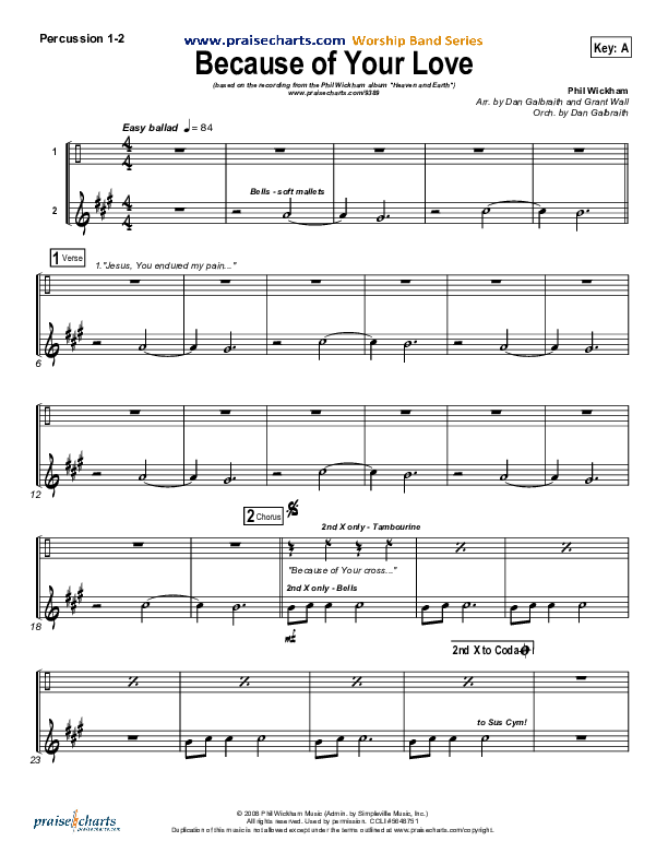 Because Of Your Love Percussion 1/2 (Phil Wickham)
