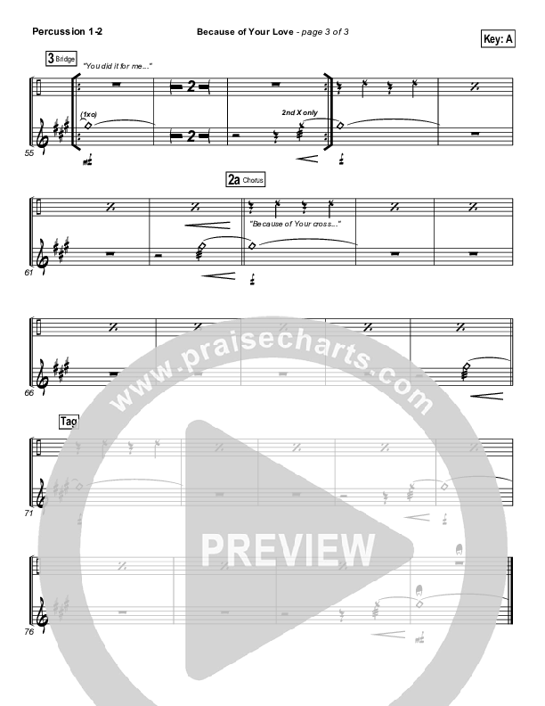 Because Of Your Love Percussion 1/2 (Phil Wickham)