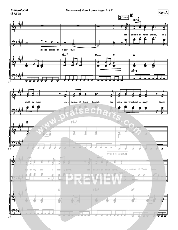 Because Of Your Love Piano/Vocal & Lead (Phil Wickham)