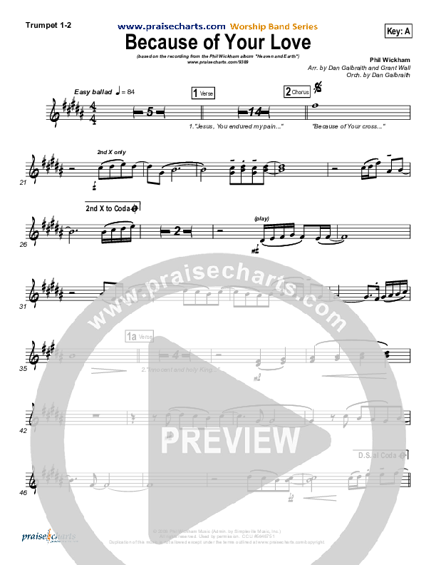 Because Of Your Love Brass Pack (Phil Wickham)