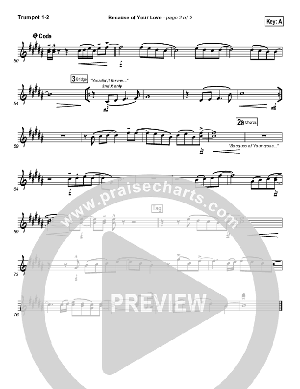 Because Of Your Love Trumpet 1,2 (Phil Wickham)