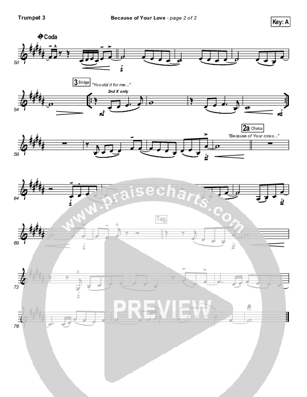 Because Of Your Love Trumpet 3 (Phil Wickham)