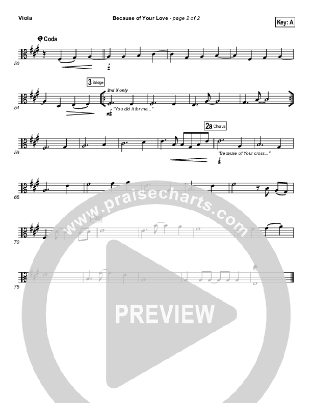 Because Of Your Love Viola (Phil Wickham)