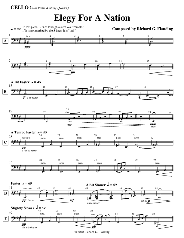 Elegy For A Nation (Instrumental) Cello (Ric Flauding)