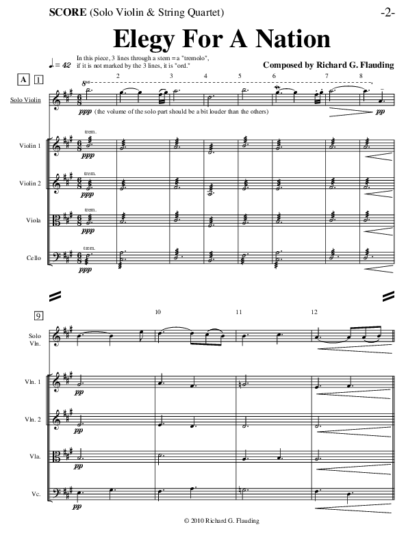 Elegy For A Nation (Instrumental) String Ensemble (Ric Flauding)