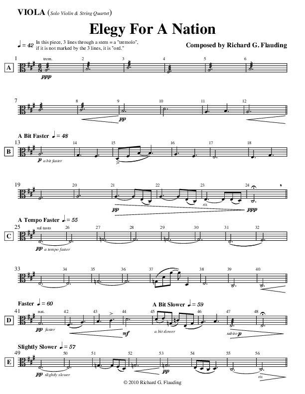 Elegy For A Nation (Instrumental) Viola (Ric Flauding)