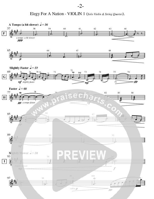 Elegy For A Nation (Instrumental) Violin 1 (Ric Flauding)