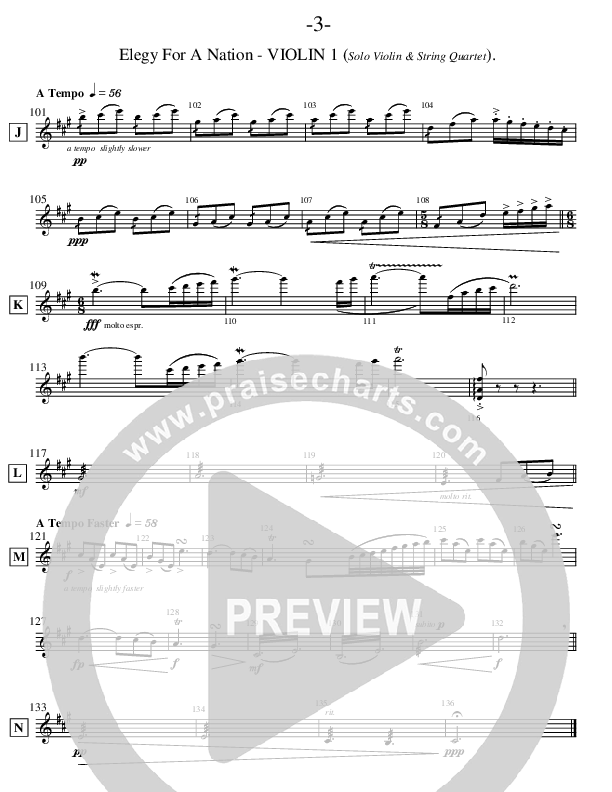 Elegy For A Nation (Instrumental) Violin 1 (Ric Flauding)
