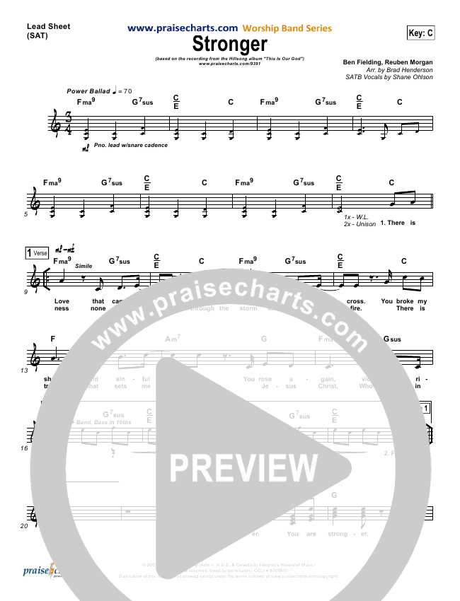 Stronger Sheet Music PDF (Hillsong Worship) PraiseCharts