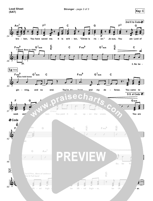 Stronger Sheet Music PDF (Hillsong Worship) PraiseCharts