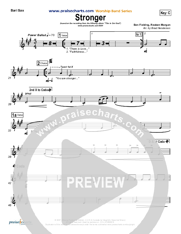 Stronger Bari Sax (Hillsong Worship)